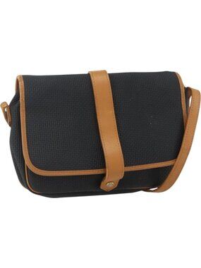 SAINT LAURENT Shoulder Bag Canvas Black Gold